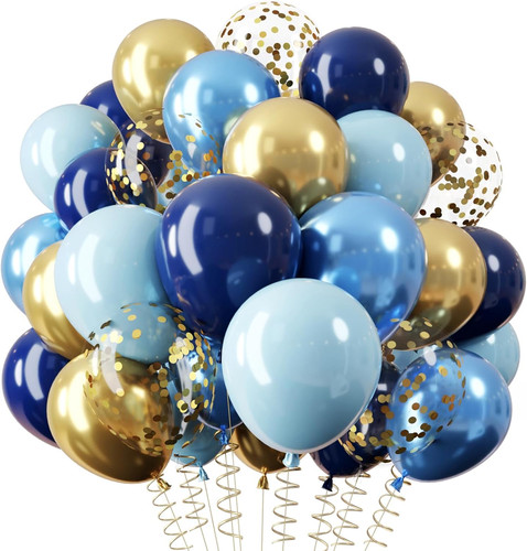 Blau und gold - luftballons,, 12