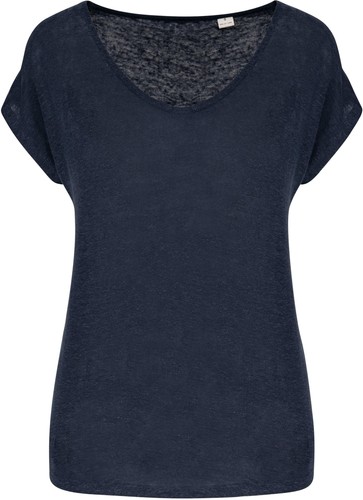 Damen shirt aus leinen - aus, mit