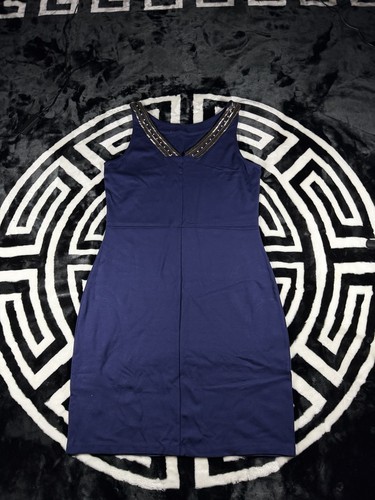 Navy blue sleeveless pencil - navy,